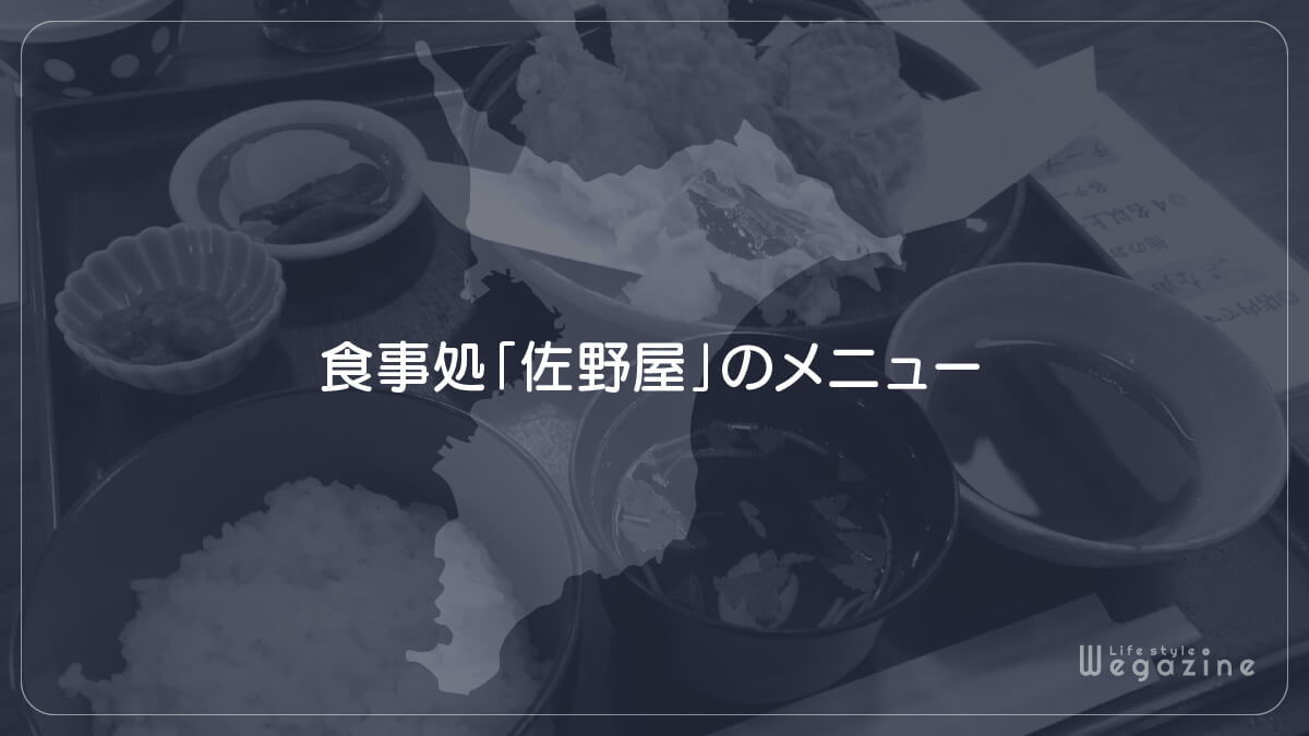 食事処「佐野屋」のメニュー