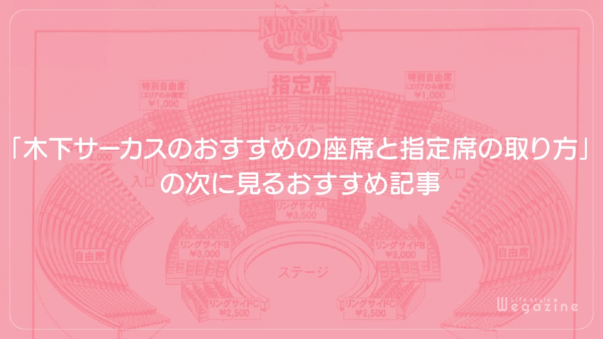 「木下サーカスのおすすめの座席と指定席の取り方」の次に見るおすすめ記事