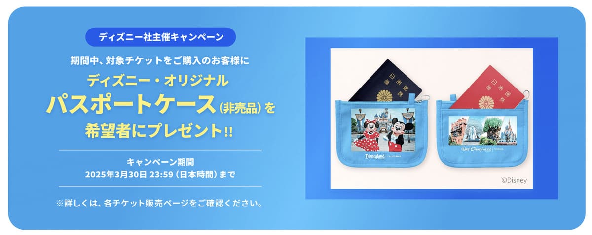 【特典③】ディズニーランド オリジナル・パスポートケースプレゼントキャンペーン