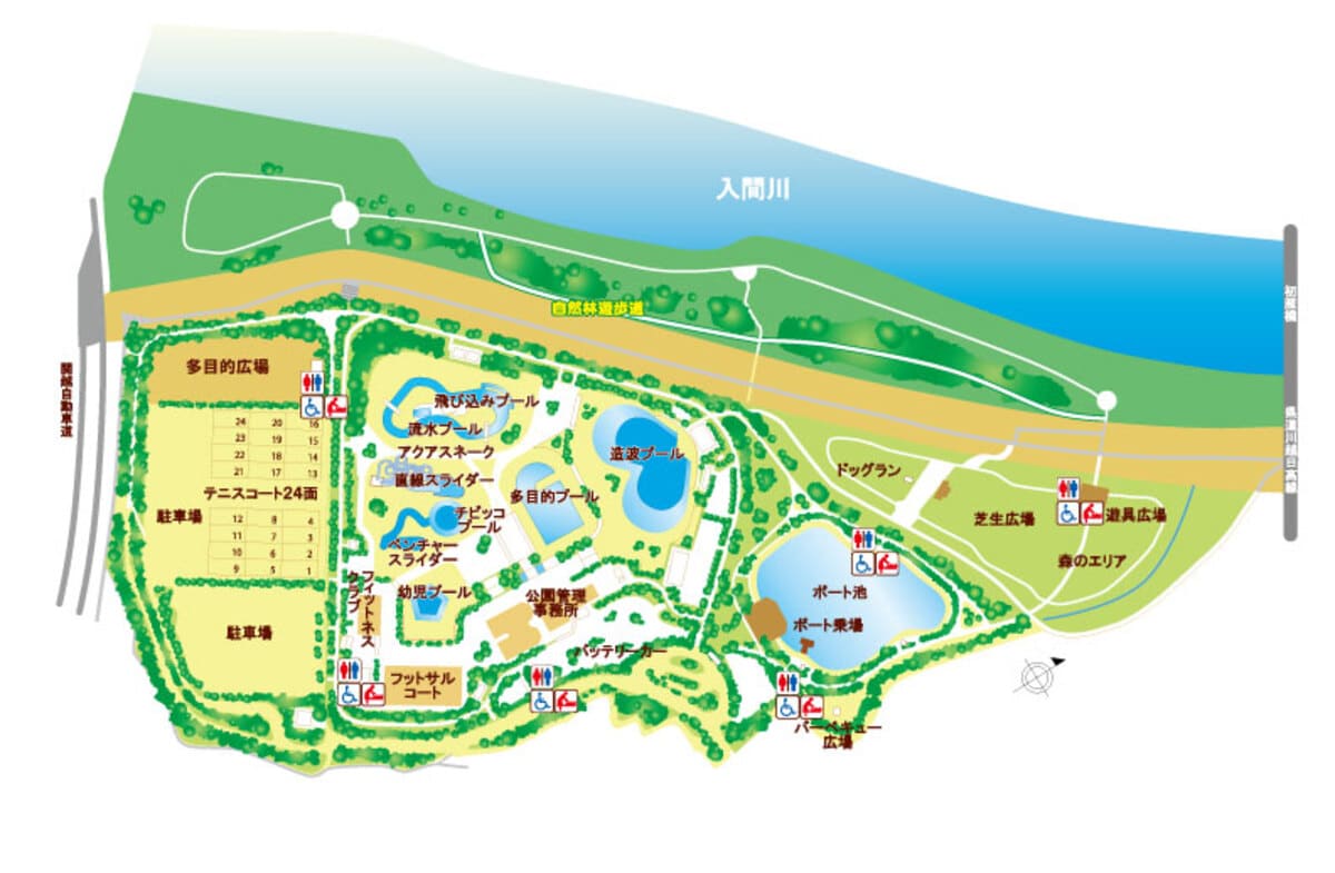 川越水上公園の施設案内