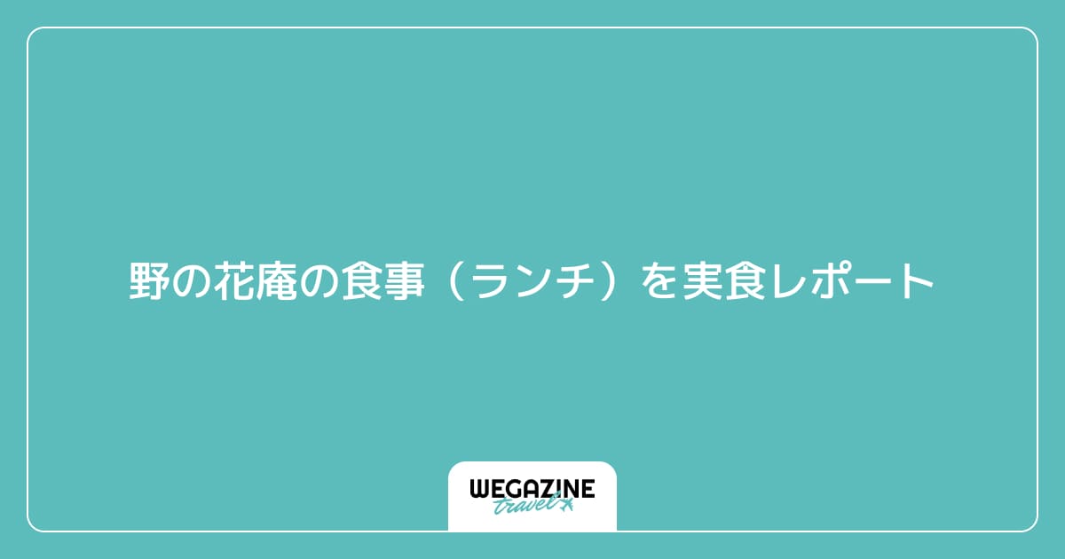 野の花庵の食事(ランチ)を実食レポート