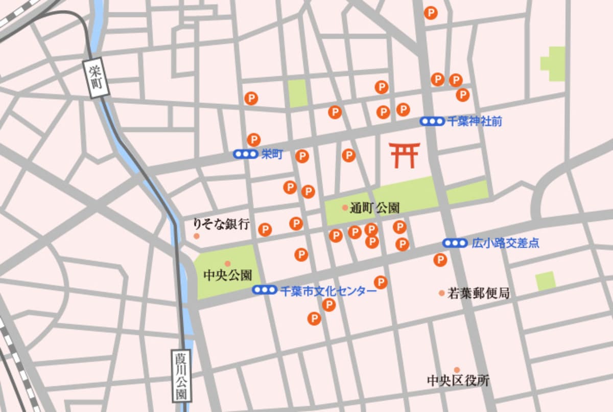 千葉神社周辺駐車場のご案内