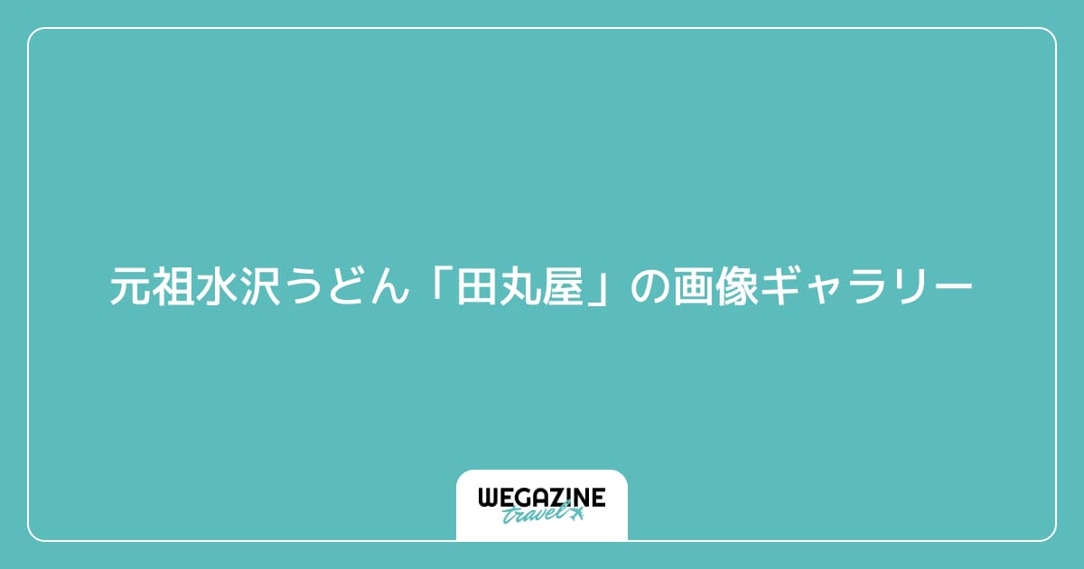 元祖水沢うどん「田丸屋」の画像ギャラリー