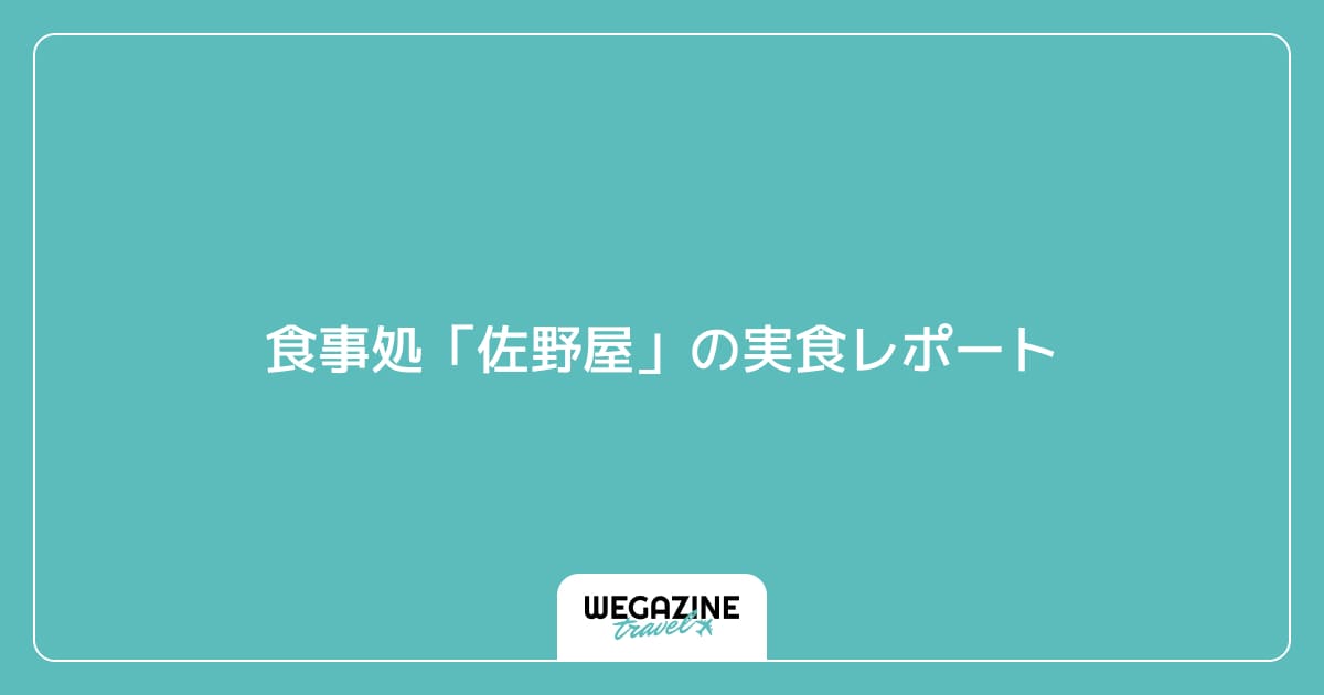 食事処「佐野屋」の実食レポート