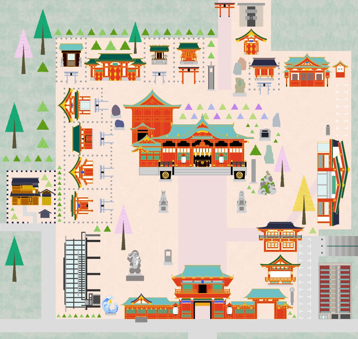 神田明神の境内案内図