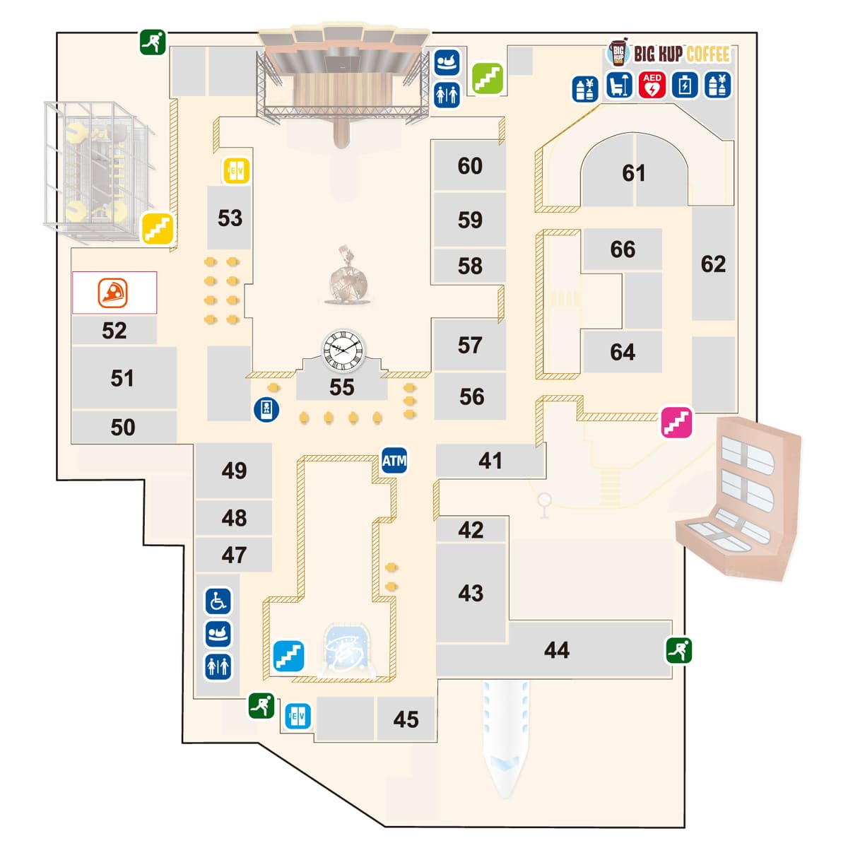 キッザニア福岡シティマップ（施設案内）2階