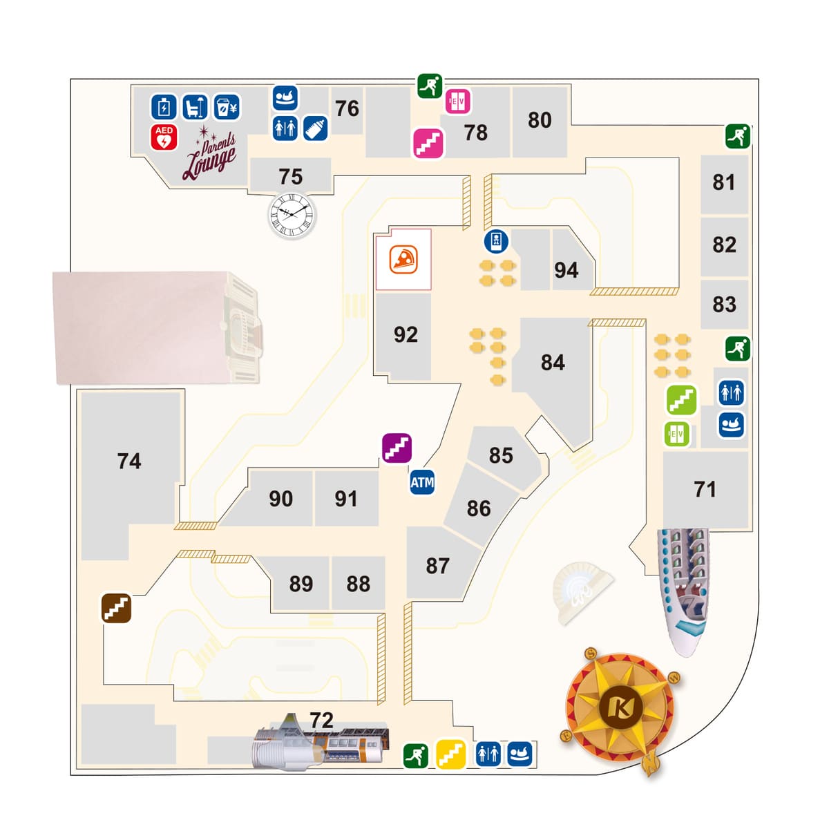 キッザニア甲子園シティマップ（施設案内）2階