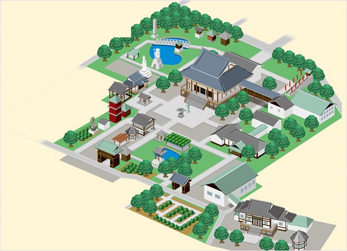 西新井大師の境内案内図