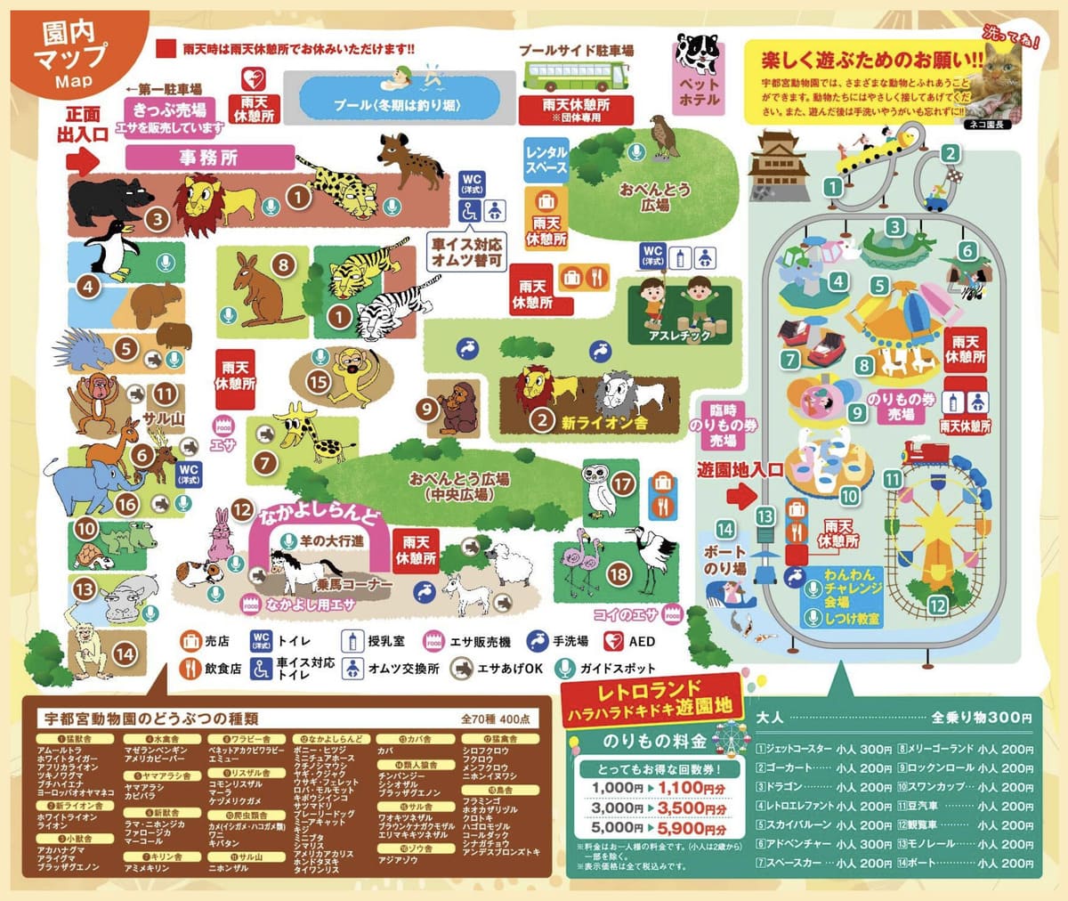 宇都宮動物園の施設案内