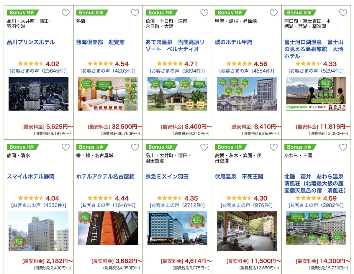 最大13%OFF対象施設セール