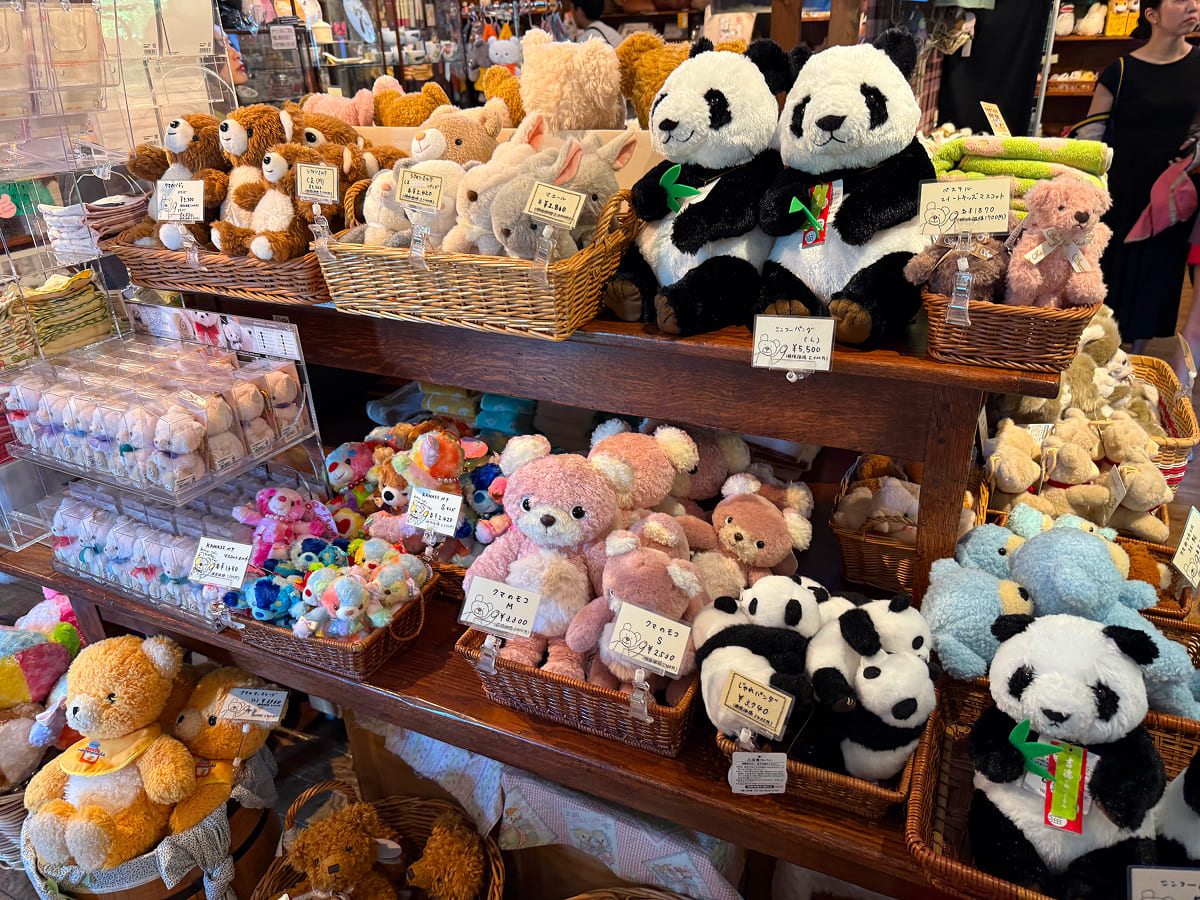 那須テディベアミュージアム お土産ショップのぬいぐるみ
